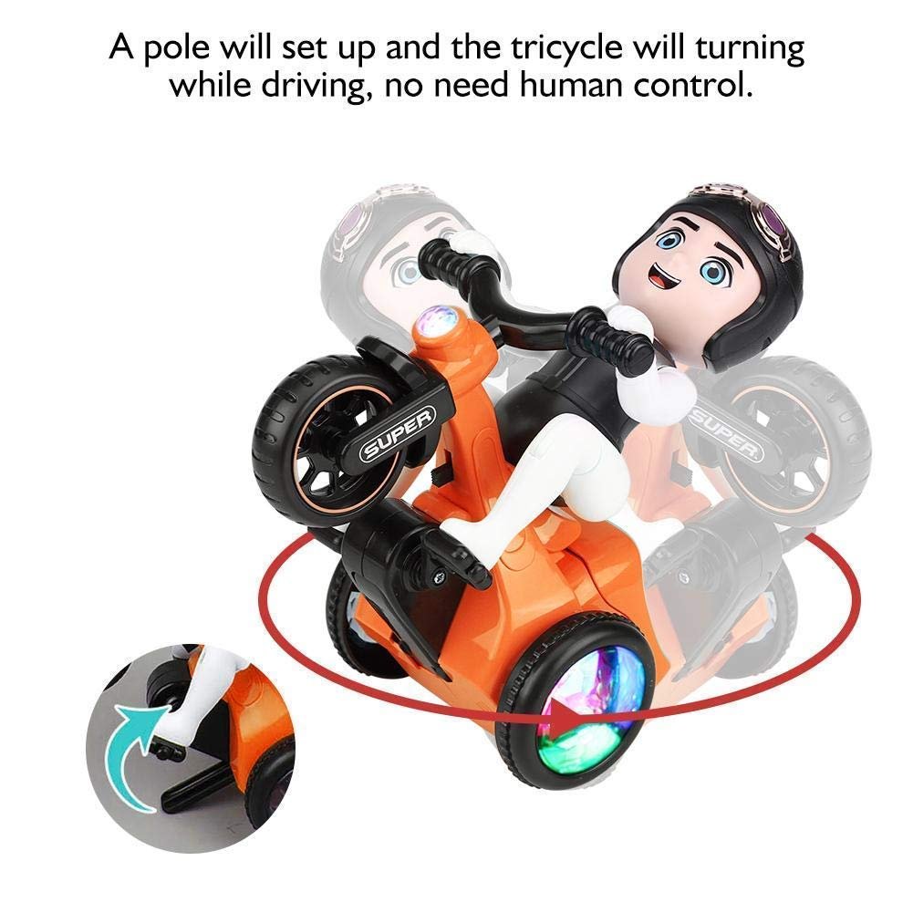 Goyal's Bump & Go Toy with Flashing Lights Music Sound Automatic Riding 360° Rotation Entertainment Vehicle with Figures for Kids Both Boys and Girls, Assorted Multicolor (03 Bicycle) - Image 6