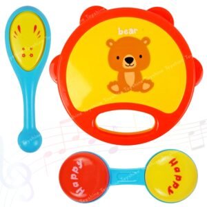 Rattles for Babies Pack of 3 Non -Toxic Essentials First Baby Rattle Set | 1 Dumbbell Rattle with 2 Sound Rattle Toy for New Born Baby | Infants Toys | Early Development Toys for Babies 0-6 Months