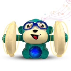 JH00674 (2) Uonibaby by StarAndDaisy Baby Dancing Monkey Toy with 360 Degree Rotation, Clap Activated Music and LED Lights | Interactive Learning Toy for Babies Toddlers Kids Boys Girls (Green)