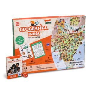 JH00700 (2) UnikPlay Geografika Map Game with Illustrated Map & 40 Game Cards – Learning with Fun for Kids Aged 6+ | Educational Geography Board Game for Children – Learn Fun Facts (India)