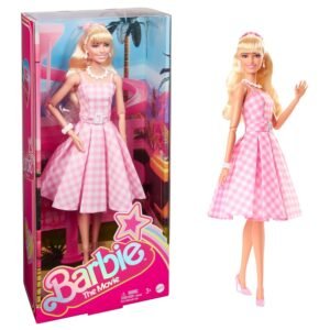Barbie™ The Movie Doll Wearing Pink and White Gingham Dress with Daisy Chain Necklace
