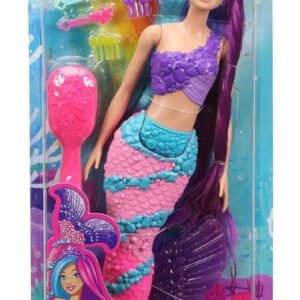 Barbie Dreamtopia Mermaid Doll (13-inch) with Extra-Long Two-Tone Fantasy Hair, Hairbrush, Tiaras and Styling Accessories, Gift for Ages 3 and up