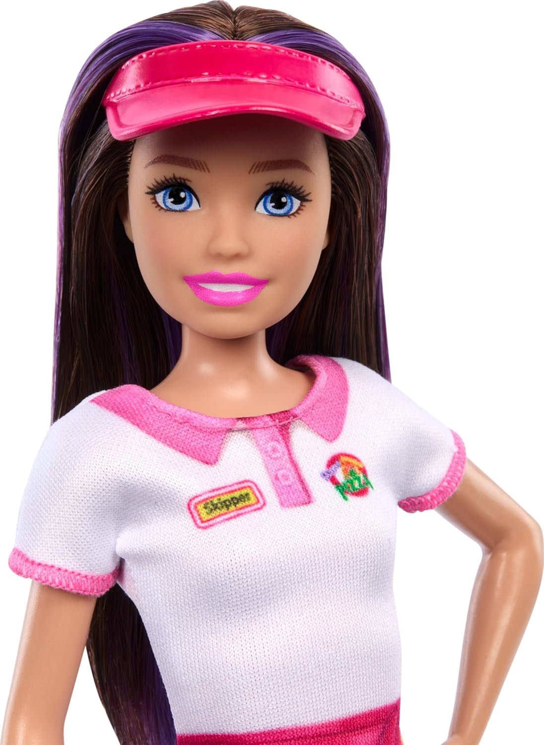 Barbie Skipper Doll with Accessories, Pizzeria Waitress Doll with Pizza & Takeout Box, Brown Eyes & Blue Eyes Doll - Image 3