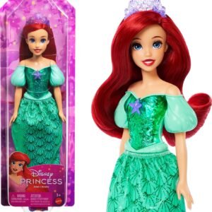 Mattel Disney Princess Dolls, Ariel Posable Fashion Doll Set with Sparkling Clothing and Accessories, Disney Movie Toys