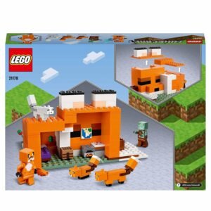 LEGO Minecraft The Fox Lodge 21178 Building Kit and Toy House Playset; Great Gift for Kids and Players Aged 8+
