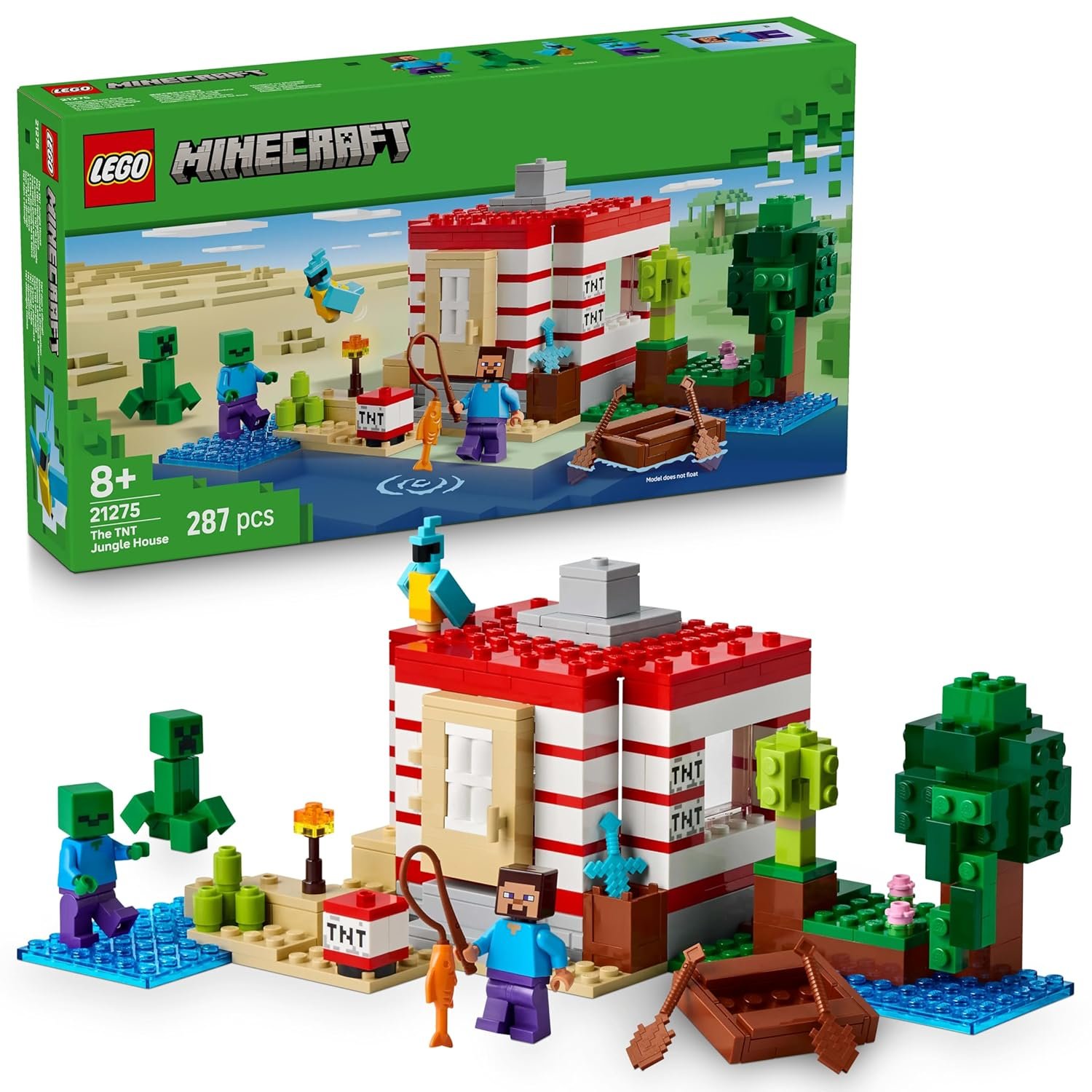LEGO Minecraft The TNT Jungle House, Video Game Collectible Toy 21275 Building Blocks Toys for 8+ Gift for Boys and Girls