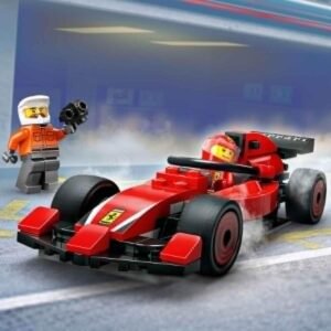 LEGO City F1 Pit Stop & Pit Crew with Ferrari Car Racing Vehicle Toy 60443 Building Blocks Toys for 6+ Gift for Boys and Girls