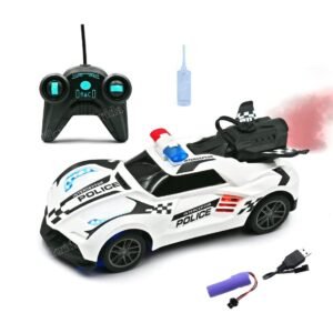 VikriDA Rc Police Sports Speed Remote Control Car Water Mist Smoke Effect Remote Control Smoke Stunt Car, Random Color, Adult,Kid