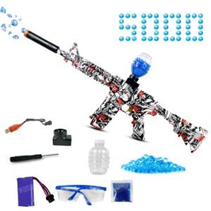 JH00854 (2) VikriDA Electric M416 Small Balls Blaster Gun with 5000 Small Balls, Battery Gun with Automatic Fast Fire Rate for Adults - Big Size M416, Blue