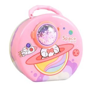 JH00861 (2) Money Saving Bank with Coin Slot//Creative Cartoon Design Money Bank//Plastic Piggy Bank for Boys & Girls (Pack of 1) (Space Piggy Bank- Pink)