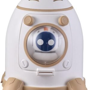 JH00862 (2) Money Saving Bank with Coin Slot//Creative Cartoon Design Money Bank//Plastic Piggy Bank for Boys & Girls (Pack of 1) (Astronaut Money Bank - Brown)