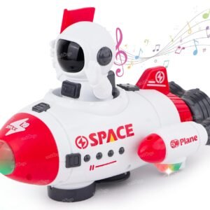 Zest 4 Toyz Cartoon Spaceman Rocket Toy for Kids Astronaut Model with Lights Music Sound Toy 360 Rotating Toys for Boys Girls