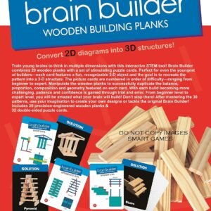 brain builder wooden building planks (set-2)- Multi color (50 pieces)