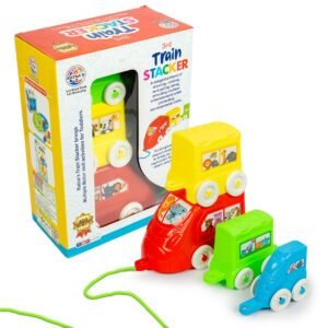 3-in-1 Train Stacker, Nesting, Stacking & Pull Along Toy for Kids 1+ Years