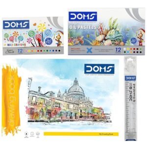 Doms Art Strokes Kit | Perfect Value Pack | Kit for Creative Minds | Gifting Range for Kids | Combination of 10 Stationery Items | Pack of 1