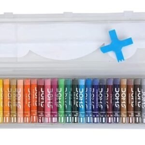 Doms 25 Shades Oil Pastel with Case | Smooth Color Intermixing for Better Effect | Bright and Intense Colors | Free Scrapping Tool | Non-Toxic and Safe for Childrens | Pack of 1, Multicolor