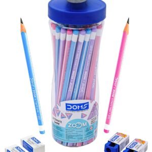 DOMS Zoom Triangle Pencil 50 Pcs Sipper, Black