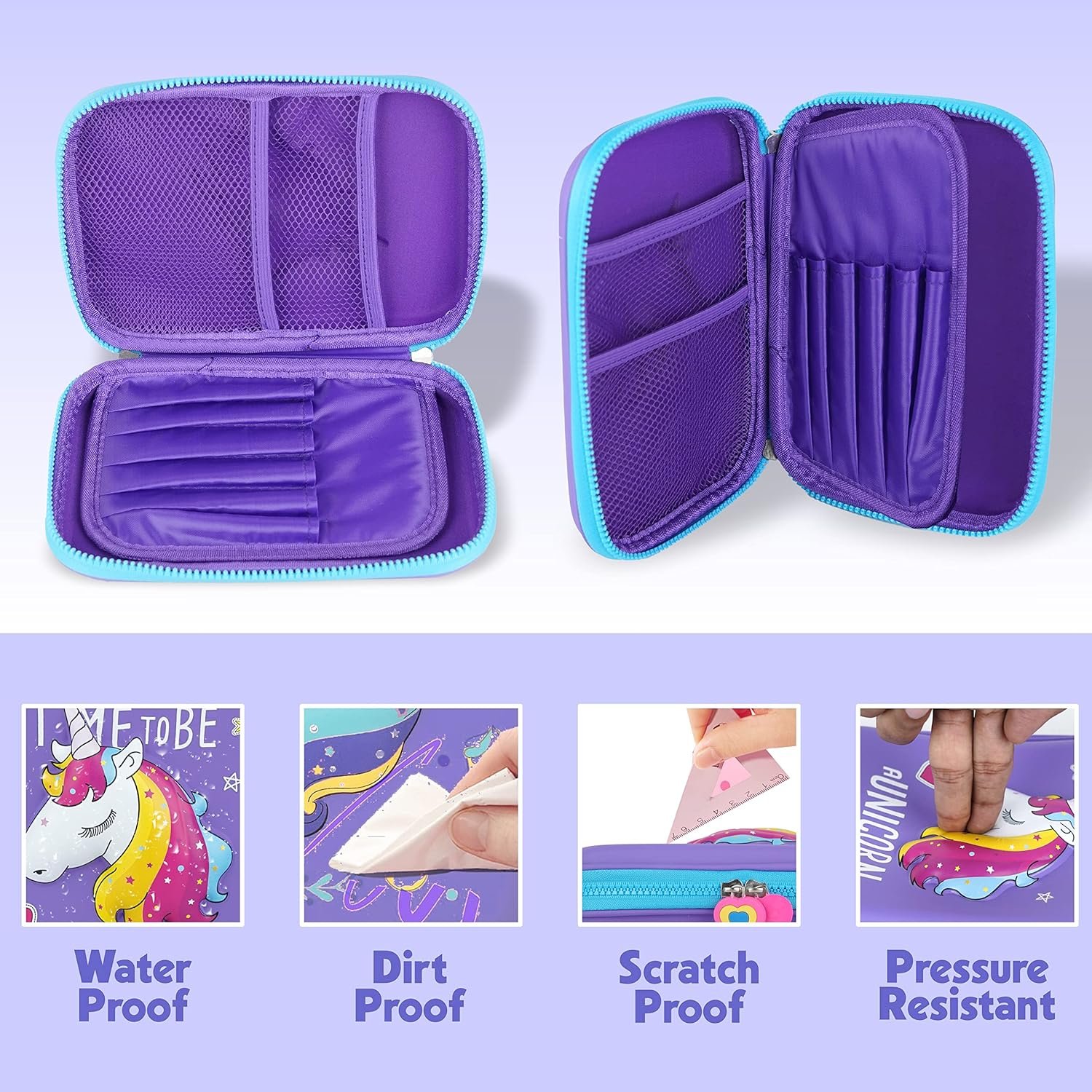 Cable World® New Kids Designer Hardtop Pencil Case for Girls and Women (Multi Color) (Multi Design) - Image 6