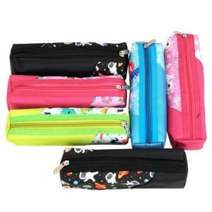 JOYHUB Polyester Multipurpose Pencil Pouch Kids Birthday Party Return Gifts to Carry Pencil Pens in Stationery Pouch with Zip Lock Accessories for Boys/Girls/Children, Pack of 12 Multicolor