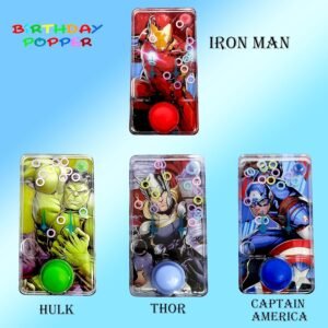 JH01094 (9) JOYHUB Birthday Popper 12 Pieces Superhero Theme Water Game Ideal as Birthday Return Gifts for Kids of All Age Group, Mix Desidens