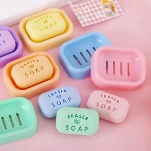 JOYHUB Soap Shape Kids Eraser for School and Gifting Imported erasers (Pack of 12 erasers with 12 Tray)