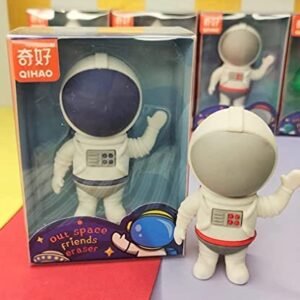 JOYHUB Space Theam 3D Big Size Erasers Stylish Colors Astronaut, Alien and Rocket Best Return Gift for Boys, Girls for School (Pack of 12)Eraser