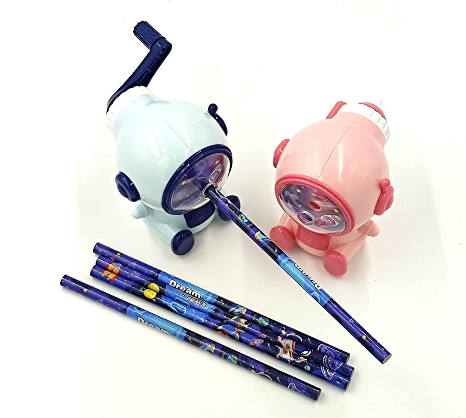 JOYHUB Space Astronaut Pencil Sharpener for Kids, Table Sharpener Machine, Birthday Return Gift, Pencil Cutter Machine, Sharpeners for School Supply and Office (Pack of 6, Random Colour) - Image 2
