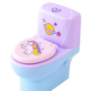 JH01115 (4) JOYHUB Creatives Small Toilet Shaped Sharpener with Eraser Wheel for School Kids Multi Color, (Pack of 12)