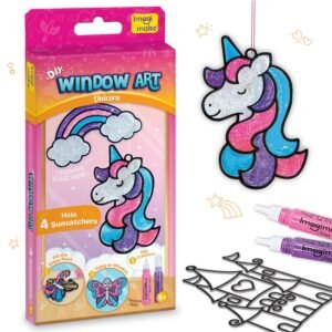 JOYHUB Imagimake DIY Window Art Unicorn | Glass Painting Kit | Art & Craft Kit for Girls | Perfect Birthday Return Gifts for Kids Ages 5,6,7,8,9,10, Multicolour