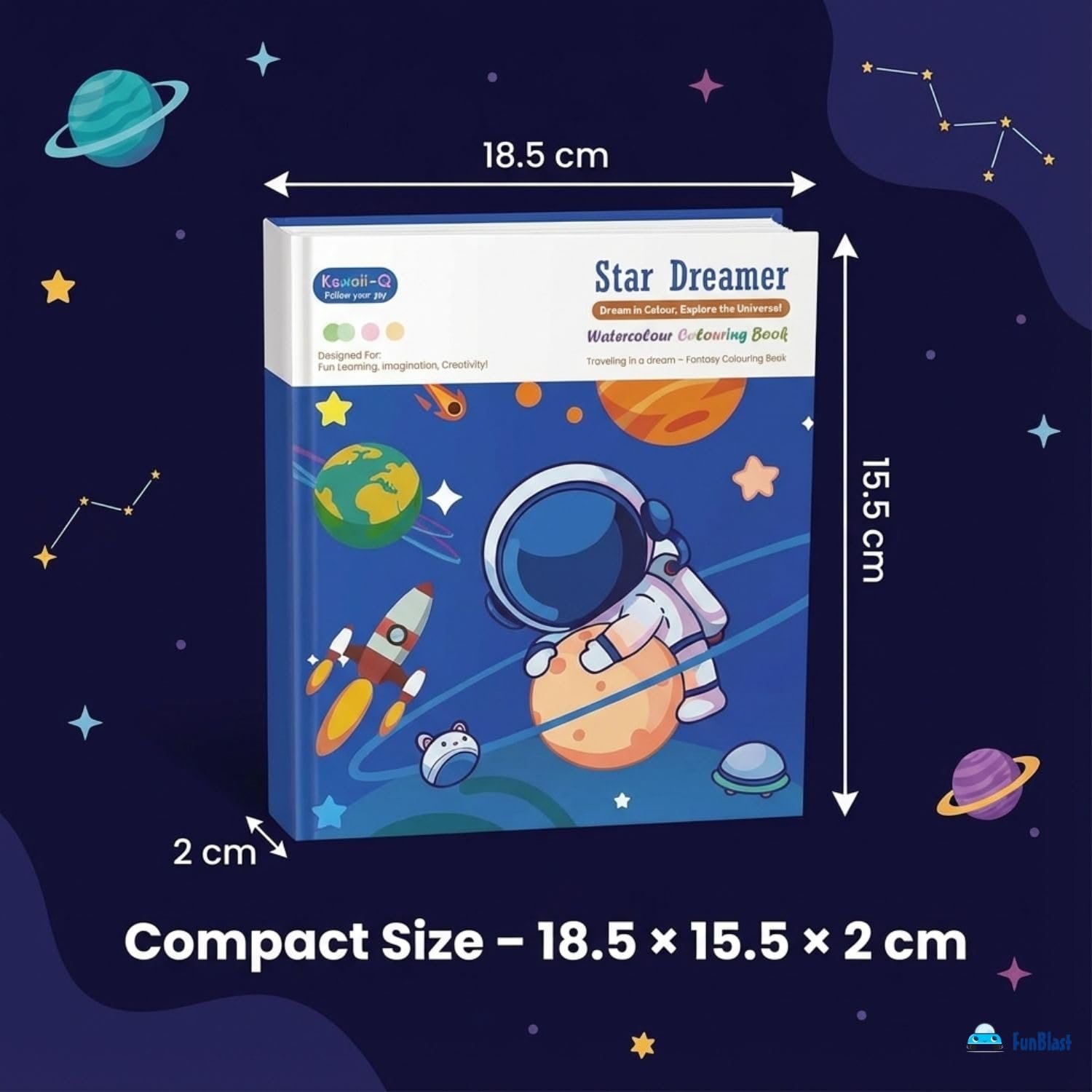 JOYHUB Star Dreamer Coloring Book for Kids – Watercolor Painting Book Set, DIY Graffiti Colouring Pad with Watercolour Paint Brush, DIY Colouring Kit for Kids, Set of 6pcs - Image 8