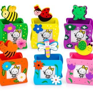 JOYHUB 8pcs Wooden Pen Stand Return Gifts Birthday Party for Kids | Return gift for kids age 6-10 & 10-12 - birthday return gift for kids 6-12 | Cute Animal Theme Eco Friendly Bday Returns Gift