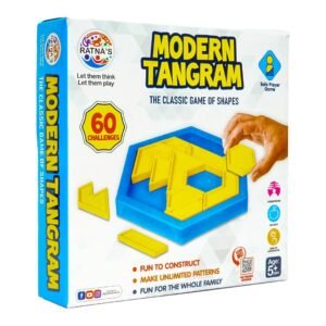 RATNA'S Modern Tangram, Classic Shape Game with 60 Challenges, Family Games for Adults and Kids 5+ Years, birthday return gift , set of 6
