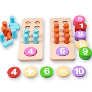 Math Learning Kit | Counting Peg Board For Kids | Number, Addition And Subtraction Game | Montessori Educational Wooden Toys | Age 3-7 | Gift For Kids