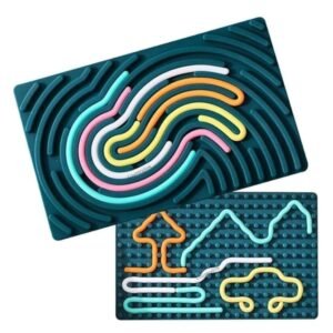 Montessori Sensory Activity Board for Kids – Silicone Maze Tracing Toy, Fine Motor Skill Learning Educational Toy (Multicolor, 3+ Years)