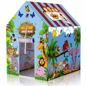 Kids Play Tent House for Boys & Girls | Foldable Toy House for Indoor & Outdoor Fun | Tent House for Kids 2 to 8 Years | Playhouse for Kids | Safe & Portable Kids House Tent (Jungle Tent House)