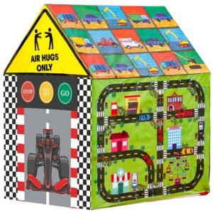 Hut Type Kids Toys Jumbo Size theme play theme tent house for kids Boys and Girls (Racing Car Tent) Multi color