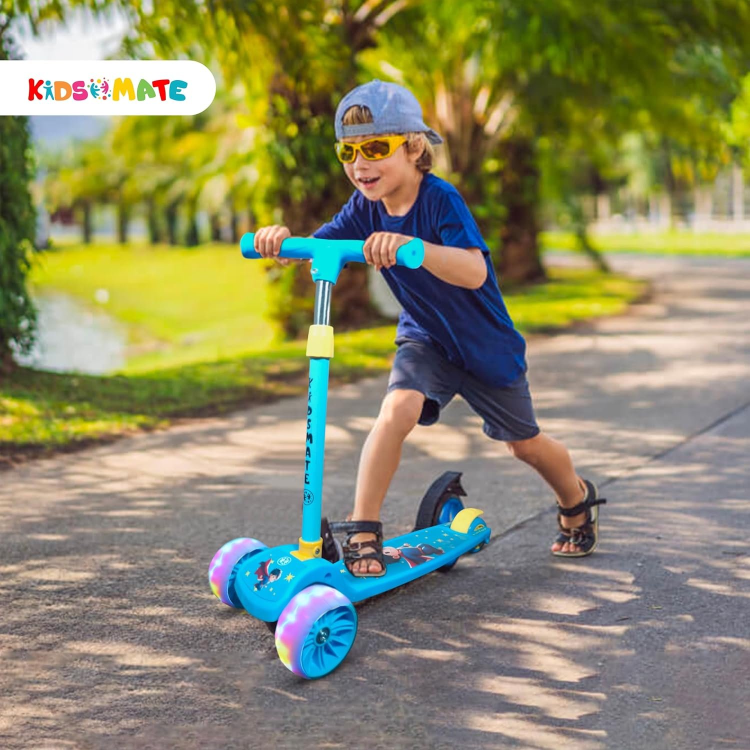 Rider Pro Kick Scooter with Broad PU LED Wheels | 3-Wheel Skating Scooter for Boys & Girls of Ages 2-12 Years | Level Adjustable Height, and Easy Fold Design - Image 4