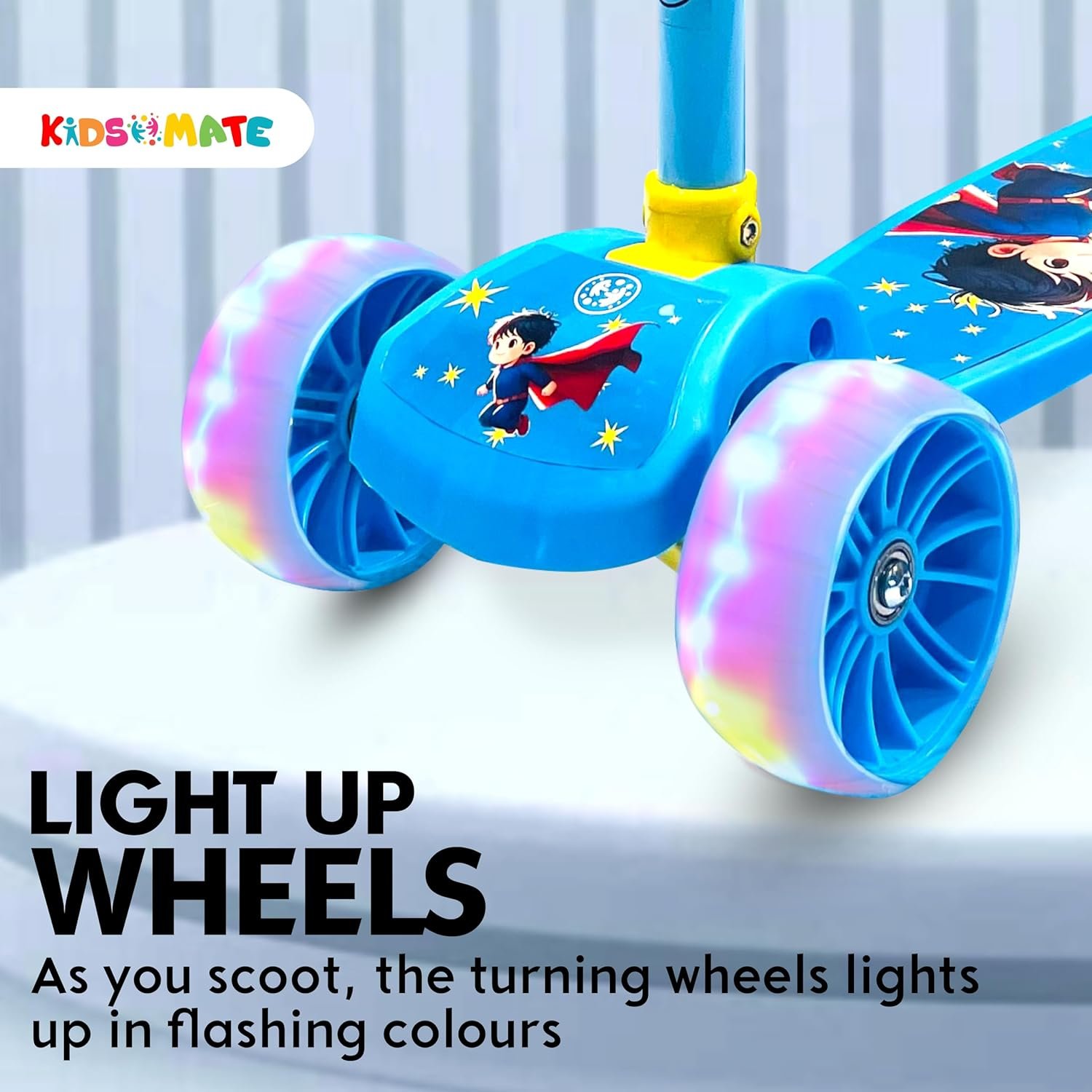 Rider Pro Kick Scooter with Broad PU LED Wheels | 3-Wheel Skating Scooter for Boys & Girls of Ages 2-12 Years | Level Adjustable Height, and Easy Fold Design - Image 6