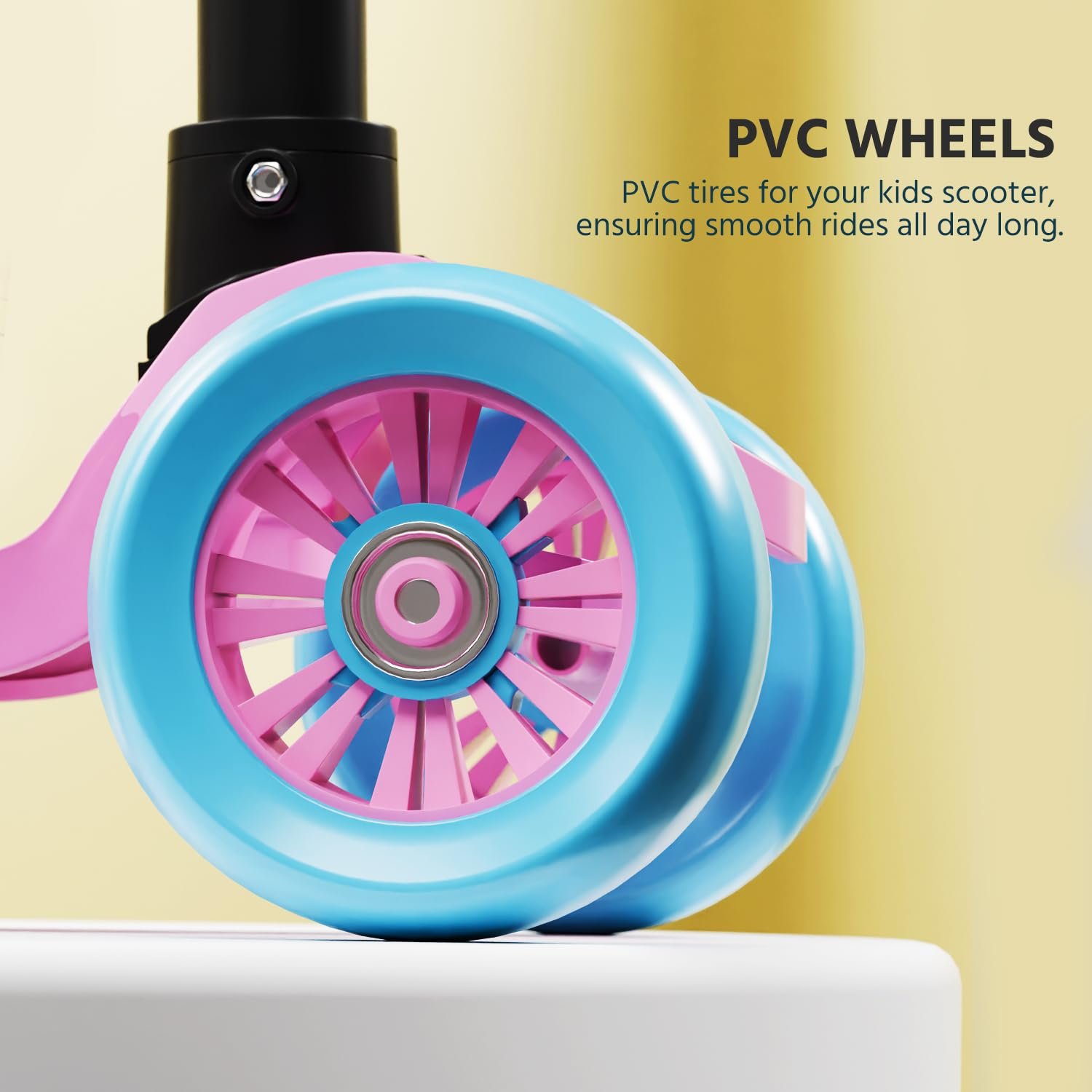 Foldable Kick Skating Cycle| Skate Scooter for Kids(Max User Weight: 50Kg) Kids Scooter (Pink, Blue) - Image 7