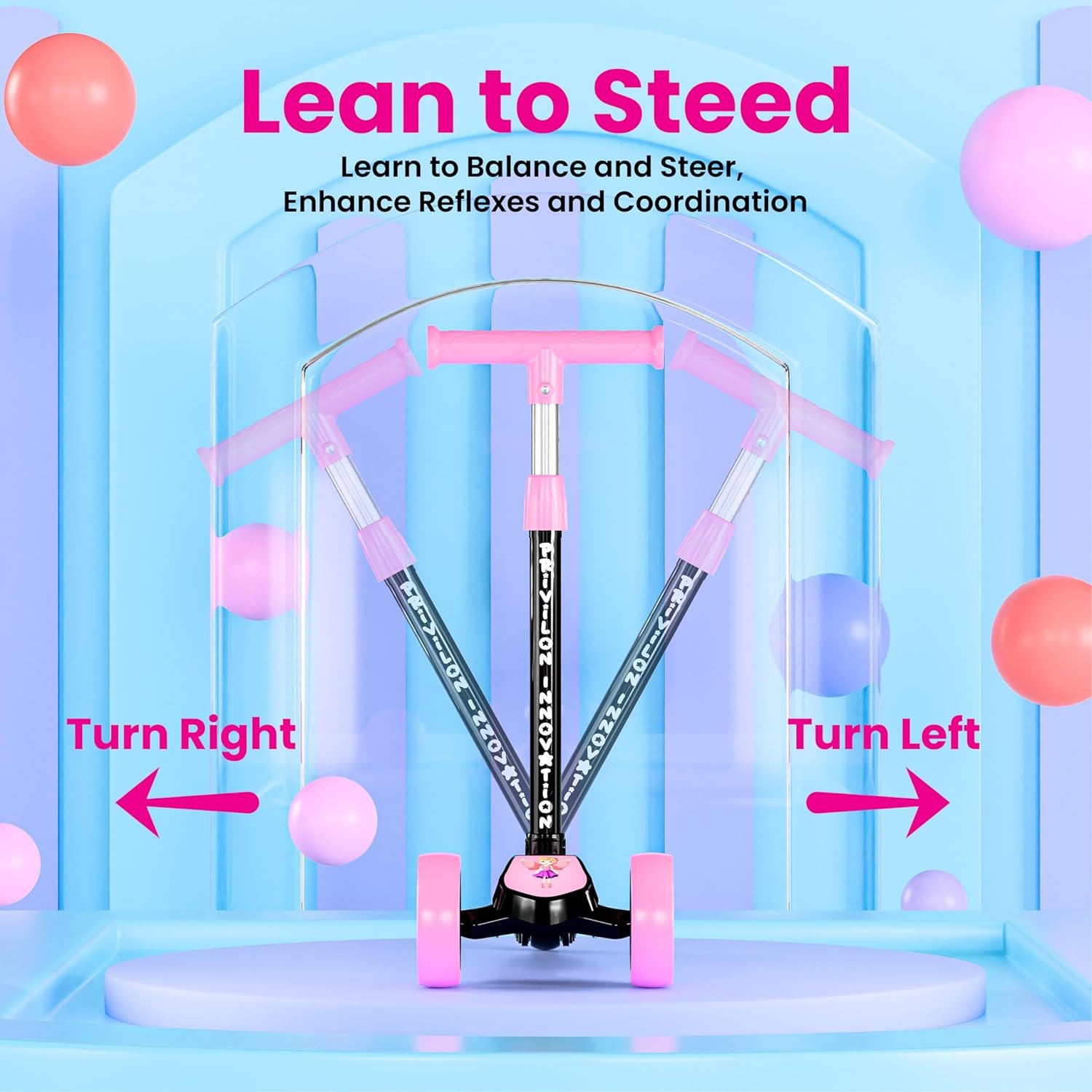 Kids 3-Wheel Foldable Scooter – Adjustable Height, Wide Anti-Slip Deck, Smooth PU Wheels Game, Lightweight Kick Scooter for Boys & Girls of Ages 2-10 Years (Scooter Black) - Image 5