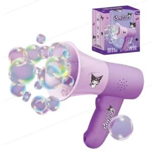Kids Bubble Gun Machine, Big Horn Bubble Blower with Music and Recording, Automatic Bubble Maker for Ages 3+, 2 Modes (Kurmoi Bubble Gun)