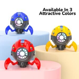 Mirana Space Octopus Bump & Go Musical Toy for Kids – AA Battery Powered – 360 Rotation and Auto Direction Change - Inbuilt Speakers & RGB Lights – Gift for Boys & Girls 1+ Years