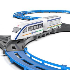 JH01252 (1) Mirana Vande Bharat Bullet Train Toy Set for Kids - Multiple Railway Track Layout, AAA Battery Operated, Fun Gift for Boys & Girls 1+ Years, Made in India (Basic - 43 pcs)