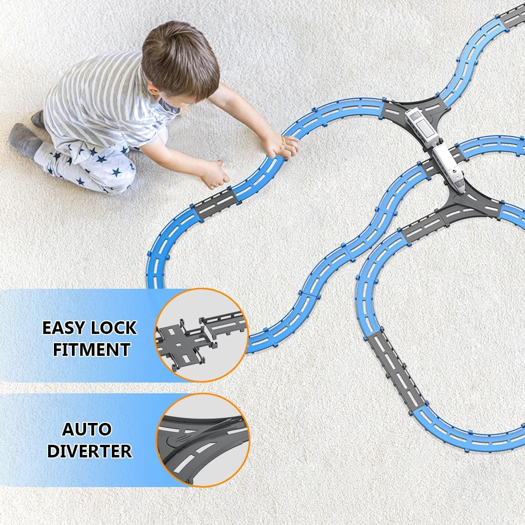 Mirana Vande Bharat Bullet Train Toy Set for Kids - Multiple Railway Track Layout, AAA Battery Operated, Fun Gift for Boys & Girls 1+ Years, Made in India (Basic - 43 pcs) - Image 3