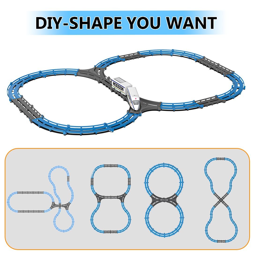 Mirana Vande Bharat Bullet Train Toy Set for Kids - Multiple Railway Track Layout, AAA Battery Operated, Fun Gift for Boys & Girls 1+ Years, Made in India (Basic - 43 pcs) - Image 5