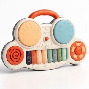 Drum Keyboard Musical Toys with Flashing Lights - Animal Sounds and Songs,Plastic,Multi Color(Pack of 1) for Baby, Kids and Tooders