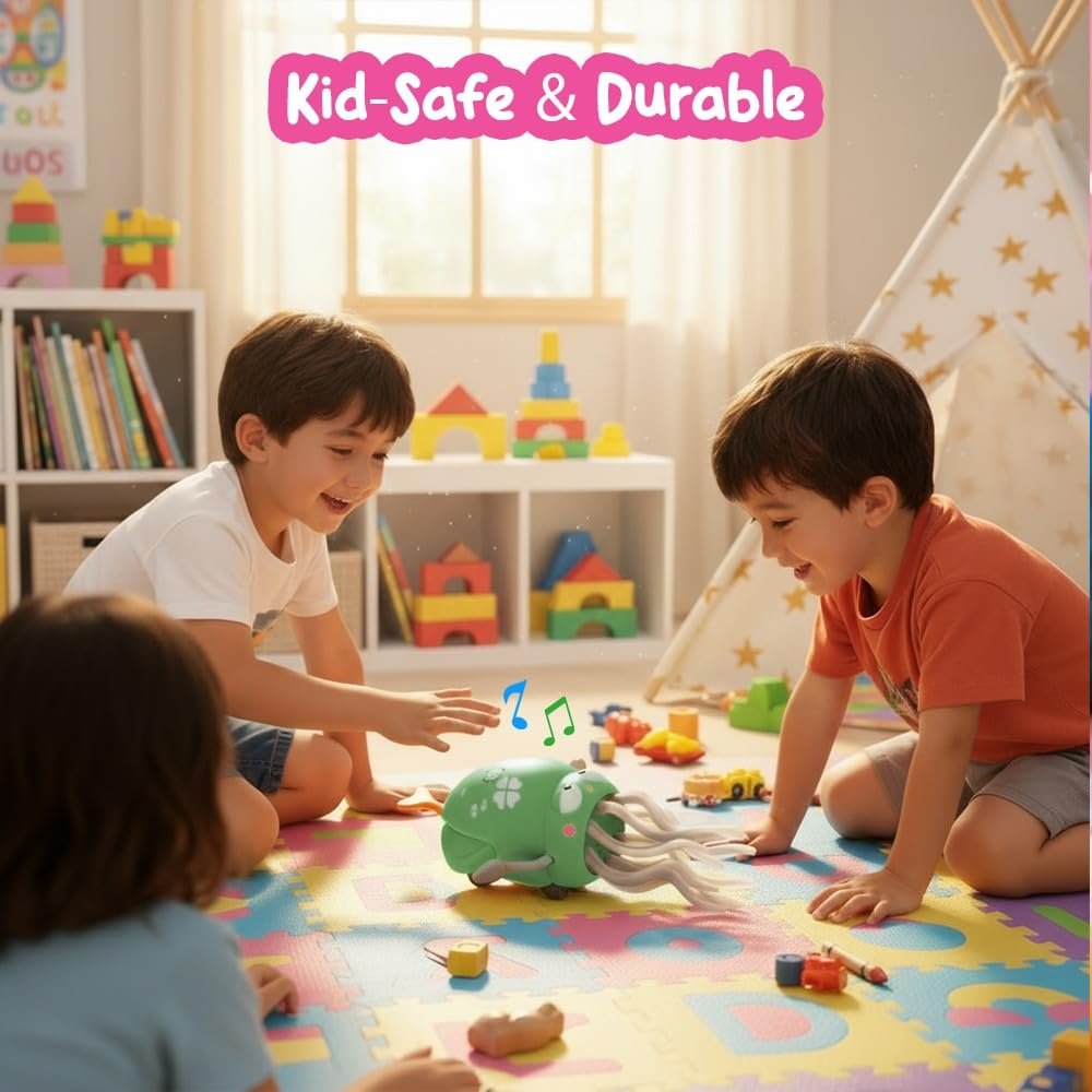 Dancing Squid Baby Toy, Crawling Tummy Time Toy, Rechargeable Magic Dancing Music & LED Octopus for 3 4 5 6 Year Old Kids Boy Girl Birthday Gifts, Funny Squid for Floor Games - Image 2