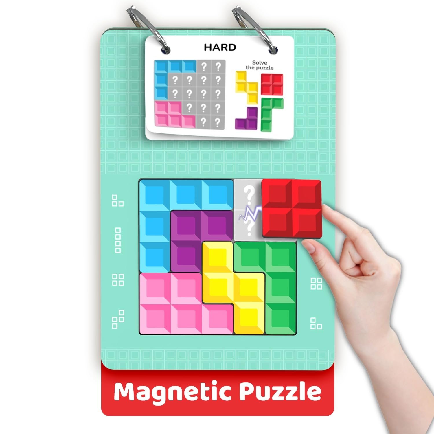 Smartivity Tetricks - Magnetic Puzzle Game for Kids 4–8 Years | 30+ Fun Brain Challenges with 6 Magnetic Shapes | Learning and Educational Toy I Birthday Gift for Kids 4,5,6,7,8 Years