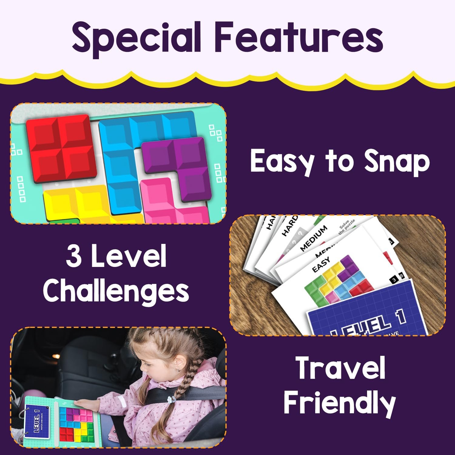 Smartivity Tetricks - Magnetic Puzzle Game for Kids 4–8 Years | 30+ Fun Brain Challenges with 6 Magnetic Shapes | Learning and Educational Toy I Birthday Gift for Kids 4,5,6,7,8 Years - Image 3