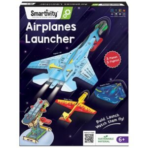 JH01266 (1) Smartivity 3in1 Airplanes Launcher Toy for Kids 6-12 | Build & Launch 3 Planes – Fighter Jet, Glider, Stealth | Birthday Gift for Boys & Girls I DIY STEM Toy for Ages 6,7,8,10,11,12 Years